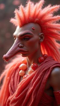 photograph, Unique Electroluminescent Shampoo , anthropomorphic reimagined as a Gladiator movie character, soft focus