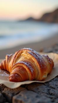 photograph, Croissant , Smooth, beach in background