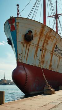 stylized by Lisette Model and Beth Conklin, photograph, Repugnant Dutch Container ship , it is designed by Dolce Gabbana