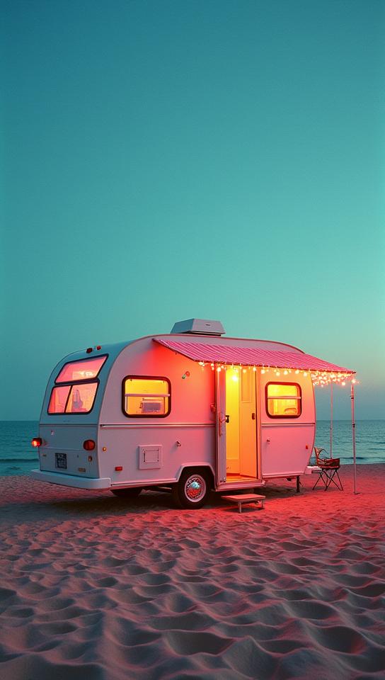 photograph, Camper , it is very Clockwork, beach