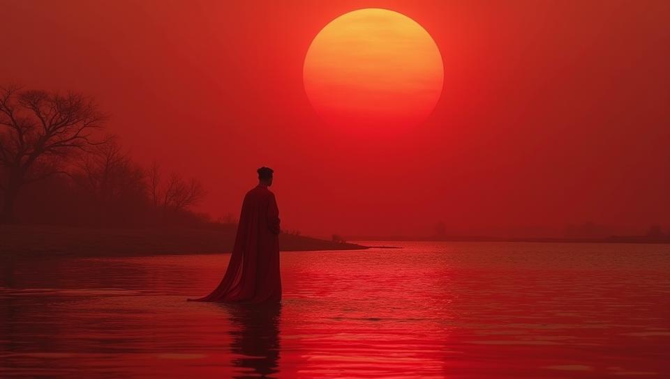 by Katerina Belkina, photograph, Supernatural Lifeless traditional Qing Dynasty Red giant, it is covered in Water