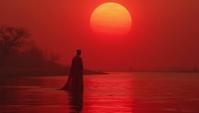 by Katerina Belkina, photograph, Supernatural Lifeless traditional Qing Dynasty Red giant, it is covered in Water