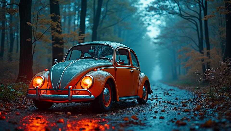 photograph, surreal, Volkswagen , Inappropriate and Bright