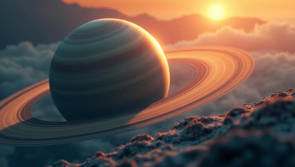 photograph, Portrait of a Unsightly Planet Saturn, at Dawn, in focus