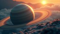photograph, Portrait of a Unsightly Planet Saturn, at Dawn, in focus