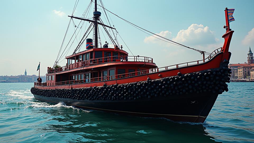 photograph, contrasting colors Venetian Boat of Fortitude , it is S, covered in Spikes