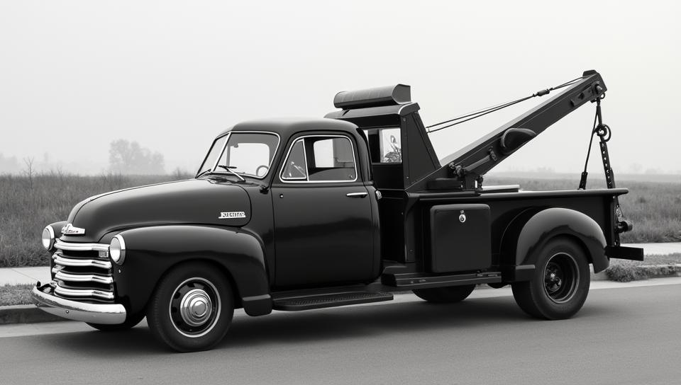 art by Herb Ritts Fred Stein , photograph, Dorky Tow truck, smooth