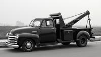 art by Herb Ritts Fred Stein , photograph, Dorky Tow truck, smooth