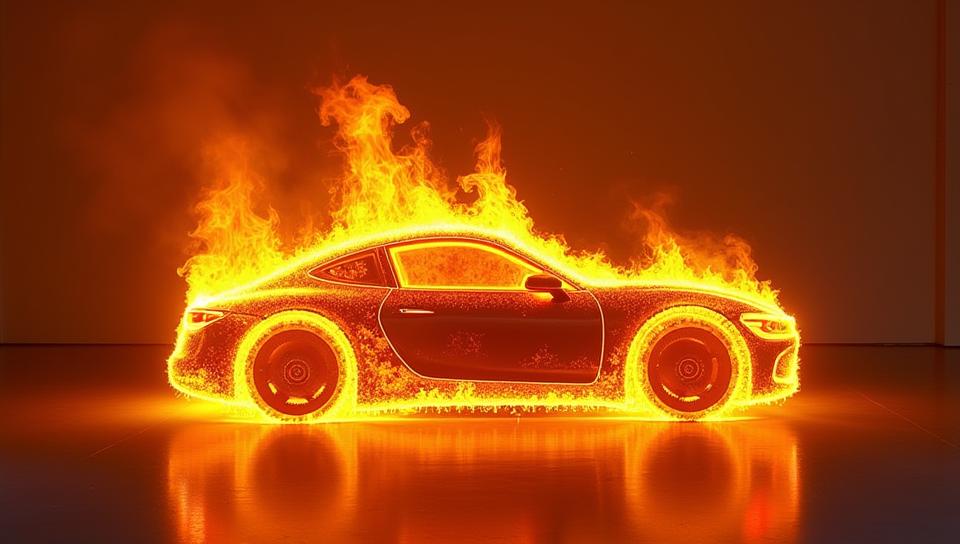 art by Andr Kert sz, photograph, behance, Fiery Electric Car