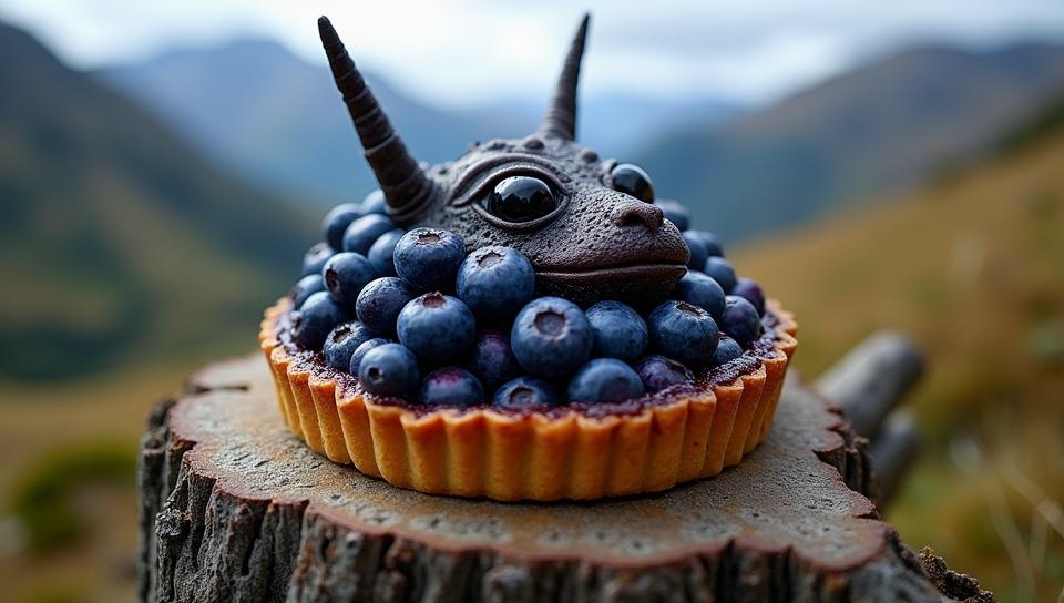 by Fernand Fonssagrives , photograph, hyper detailed, Drop dead gorgeous blueberry tart