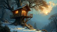 designed by J M W Turner , photograph, masterpiece, Skater Treehouse