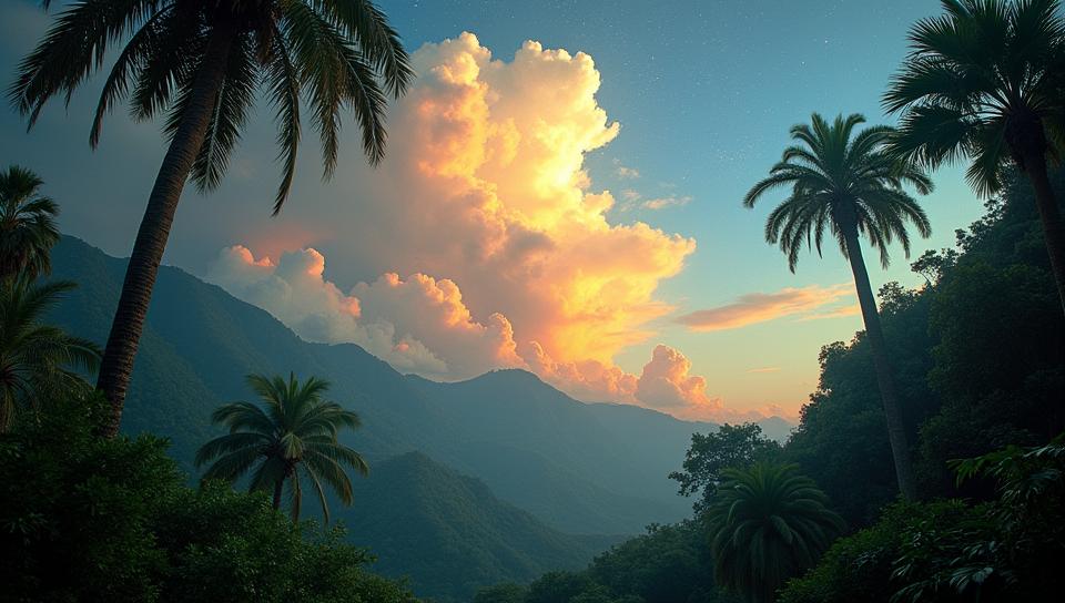photograph, Heartwarming Interstellar cloud , jungle, ultrafine detailed