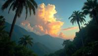 photograph, Heartwarming Interstellar cloud , jungle, ultrafine detailed