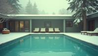 photograph, Bauhaus Art, Fallacious Swimming pool , Snowing