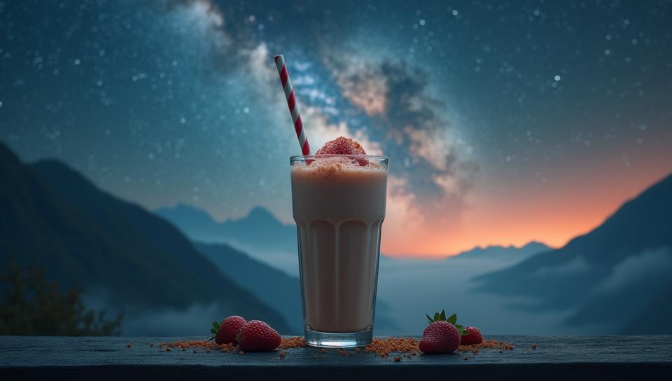designed by Dave Heath, photograph, wide shot of a Czech milkshake, Really long