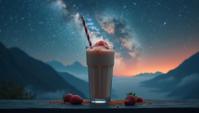 designed by Dave Heath, photograph, wide shot of a Czech milkshake, Really long