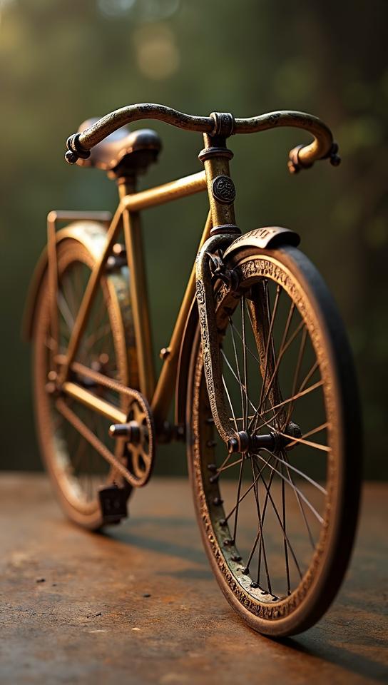 photograph, Greco Roman Bicycle , the Bicycle is Historical, it is engraved with Harlequin patterns