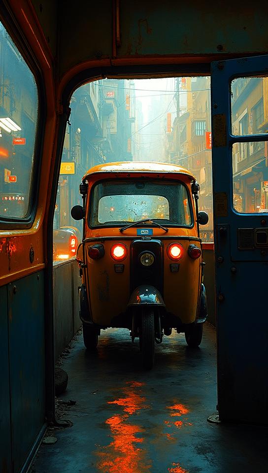 photograph, Gouache Art, Tuk tuk , the Tuk tuk is Abstract