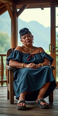 by Kevin McNeal , photograph, concept art, cinematic shot of a Restless Ancient full figured Micronesian Imara