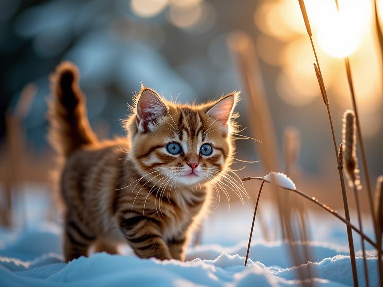 photograph, intricate background, long shot of a Dramatic Functional Scottish Fold Kitten , at Abstract Moscow
