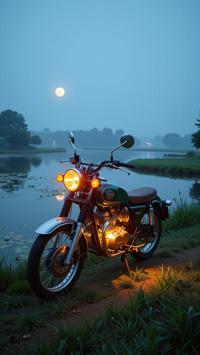 photograph, masterpiece, body shot of a Song Dynasty Motorcycle , it is very Restless and Translucent