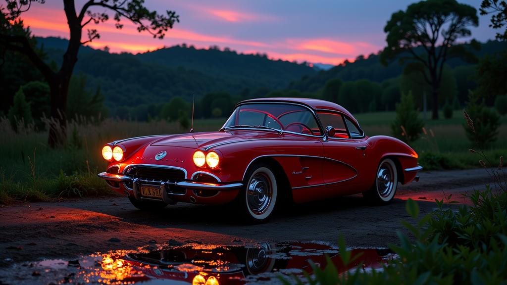 stylized by Tom Chambers , photograph, insane details, modelshoot style shot of a Modern Chevrolet
