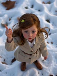 art by Richard Misrach , photograph, insane details, top down view of a tiny Inuit Luna Lovegood Doctor