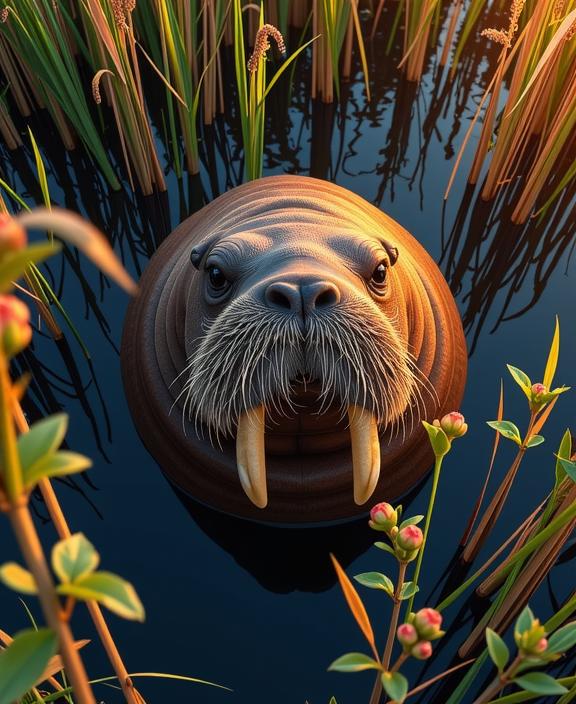 photograph, surreal, Aerial View of a Walrus , it is very Uninspired and Gorgeous