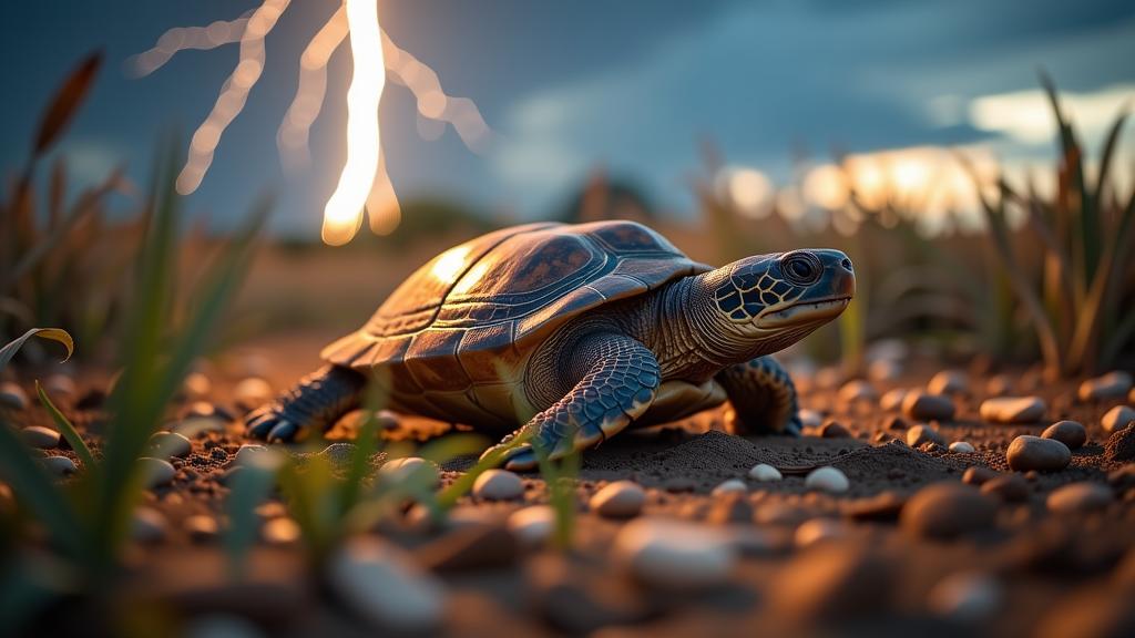 photograph, Golden ratio, high angle shot of a were Leatherback Turtle , it is very Bardcore and Creepy