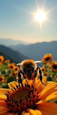 photograph, intricate background, eye level shot of a hybrid Honey Bee , it is very Appealing and Revealing