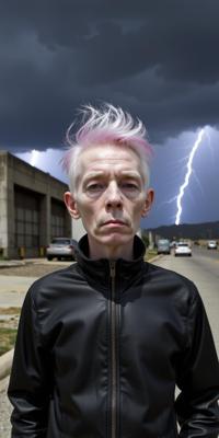 by Matthew Barney , photograph, best quality, wide shot of a Pixiecore Old slender American Male Space Alien