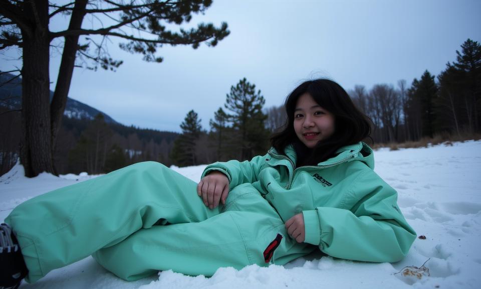 photograph, behance, wide angle of a dressed in a very Toyism Art Mint green Filipino Gore Tex Skiwear, hefty Croatian Girl of Elegance