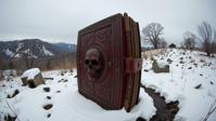 designed by Spencer Tunick , photograph, Burgundy pond and mountains, Shameful