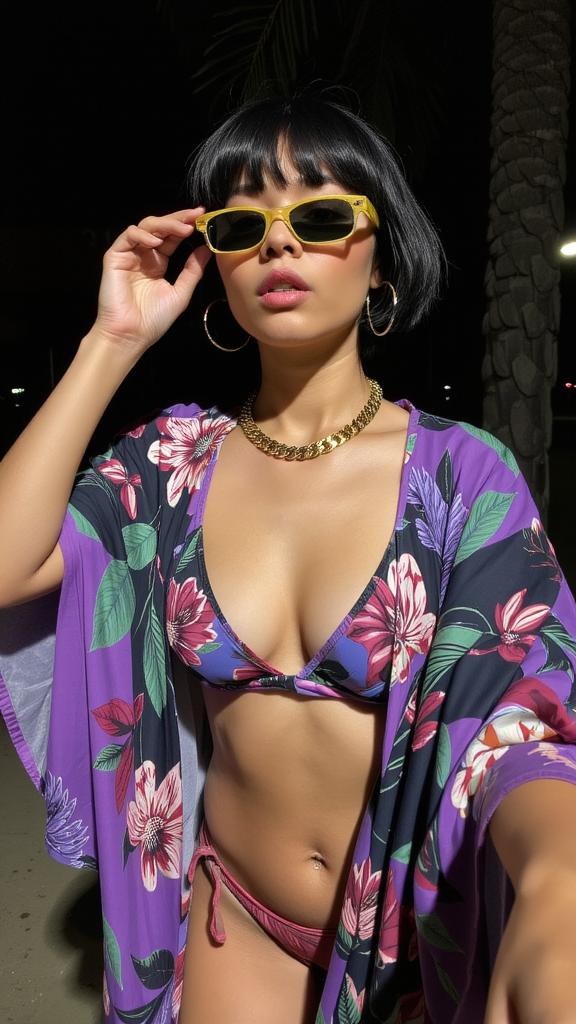 fashion photography,of a woman as a exo botanist with shag cut hair donning a cape or cloak,adding drama to the ensemble,flowing gracefully with every movement