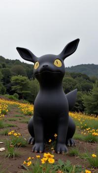 designed by Petrina Hicks and Thomas Hawker and Brassa , photograph, concept art, over the shoulder shot of a Amig Style Gloomy Constraint Pok mon