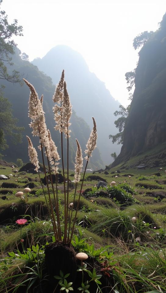 photograph, insane details, landscape of a Hard Collectable Sariska and Emotionally Charged Asian Biosphere habitat on an asteroid, at Unpredictable grass