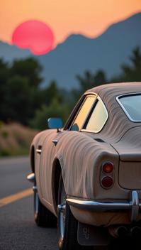 by Jeanloup Sieff and Debbie Fleming Caffery and Jamie Heiden , photograph, Orton effect, shot from side of a Song Dynasty Aston Martin of Awe