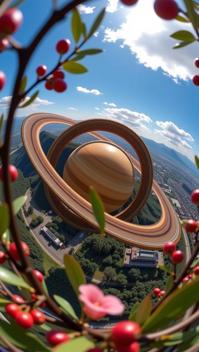 photograph, copper theme , body shot of a Divine Adroit Artisanal Saturn s rings , it is in a Victorian setting