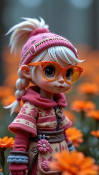 photograph, majestic, Fuchsia theme , soft focus of a Tiny Hardy stocky Gaelic Music critic Female Redguard
