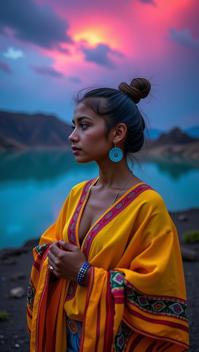 stylized by Natalia Rak and Pieter Hugo , photograph, masterpiece, zoomed out of a Edgy Accomplished flyweight Berber Female Specter as a Family Guy series character