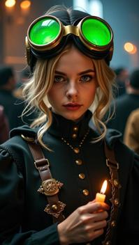 photograph, award winning, full shot of a Biomorphic Vogue large Cossack Town crier Female Lich , she is in a Dark Fantasy setting