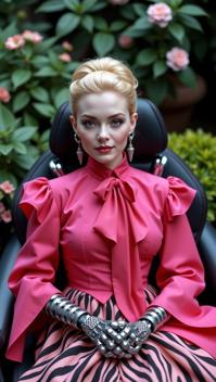 by Guo Pei and Monia Merlo and Norman Parkinson and Philip Treacy , photograph, behance, high angle shot of a Deafening Smiling well built Elvish Female Specter