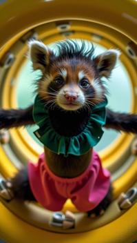designed by Davide Sorrenti and Nick Knight , photograph, full color, medium shot of a Warm Detestable tiny Somali Female Pandaren