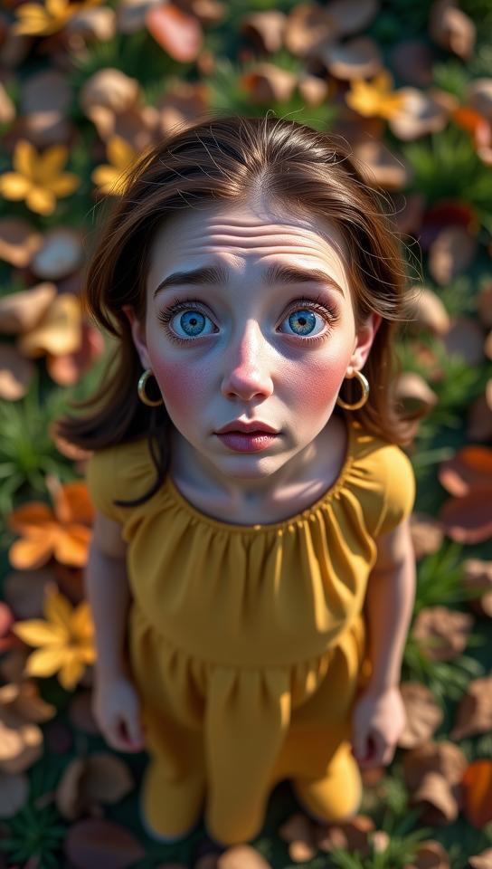 photograph, intricate, overhead angle of a Conceptual Contemplative broad shouldered South American Female Golem , she is reimagined as a Muppet show character