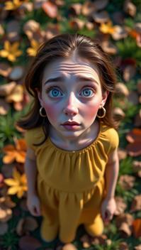 photograph, intricate, overhead angle of a Conceptual Contemplative broad shouldered South American Female Golem , she is reimagined as a Muppet show character
