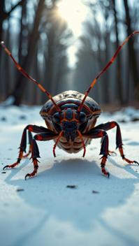 designed by Dimitry Roulland and Joseph Lorusso and Aaron Horkey , photograph, highly detailed, over the shoulder shot of a Warm Caring Giant Water Bug