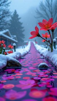 designed by Konstantin Korovin , photograph, DayGlo purple water with Honeycomb, fairy tale