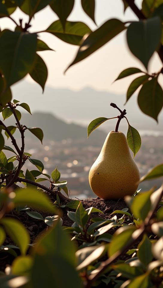 by Pixar and Reuben Nakian , photograph, dense vegetation with Pear, concept art