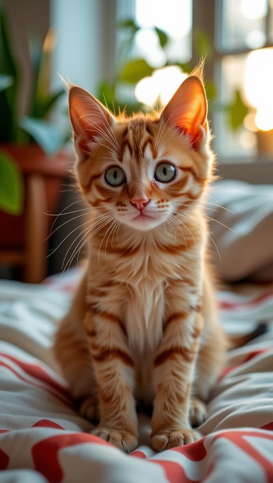 art by William Morris , photograph, majestic, hip level shot of a heavyset traditional Lebanese Oriental Shorthair Kitten Major