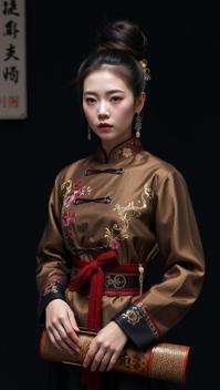 Very sexy woman in sexy outfit, photograph, elegant, two shot angle of a Ghastly Monstrous fit Tang Dynasty Female Paralegal